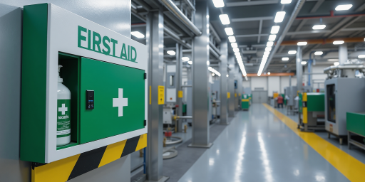 国际消防技术公司标识，绿色背景，专业感强